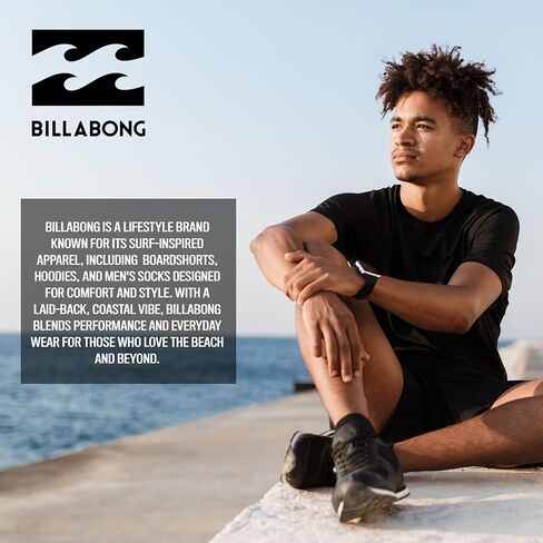 Billabong Mens Socks 8 أزواج الجوارب في الكاحل للرجال حجم الأحذية الرياضية الممتازة 8-12 in Saudi Arabia