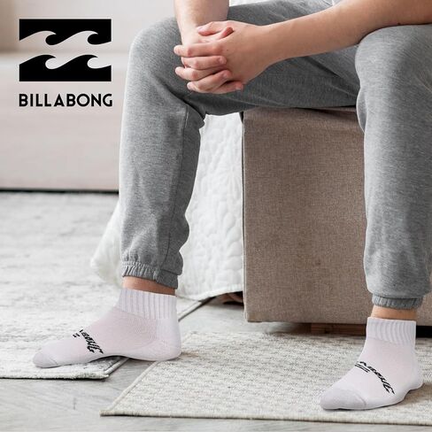 Billabong Mens Socks 8 أزواج الجوارب في الكاحل للرجال حجم الأحذية الرياضية الممتازة 8-12 in Saudi Arabia