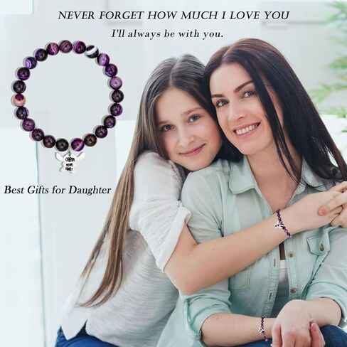 Ohana Means Family Bracelet Natural Stone Beaded Amethyst Bracelets for Womens Inspirational Jewelry Stitch Stuff Gifts for Lover Daughter Mom Niece in Kuwait