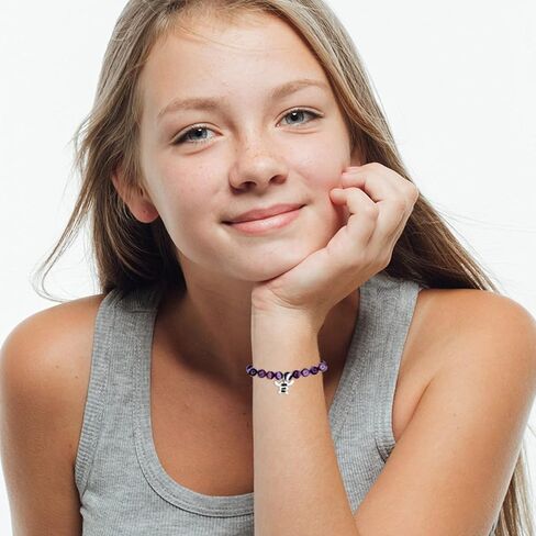 Ohana Means Family Bracelet Natural Stone Beaded Amethyst Bracelets for Womens Inspirational Jewelry Stitch Stuff Gifts for Lover Daughter Mom Niece in Kuwait