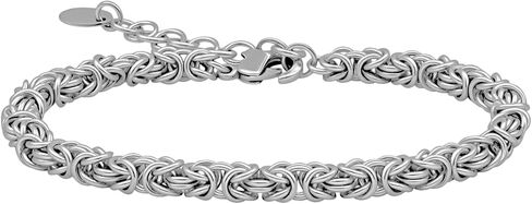 925 Sterling Silver Bracelets for Women/Men, Byzantine Design Bangles Jewelry, Trendy Waterproof Adjustable Dainty Minimalist Fashion Silver Bracelet, Multiple Specifications in Saudi Arabia