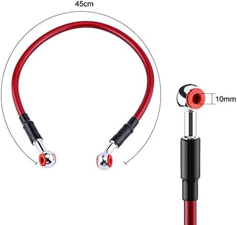45cm Braided Hose, Keenso M10 Universal Motorcycle Brake Oil Hose Tube Line Fitting Stainless Steel Braided (45 cm-Yellow) Brake Lines in Saudi Arabia