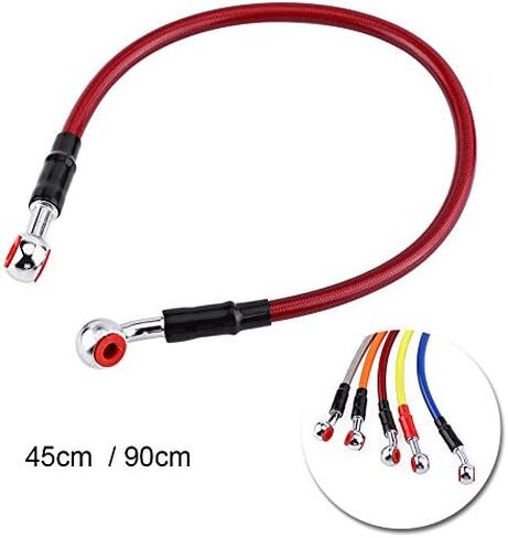 45cm Braided Hose, Keenso M10 Universal Motorcycle Brake Oil Hose Tube Line Fitting Stainless Steel Braided (45 cm-Yellow) Brake Lines in Saudi Arabia
