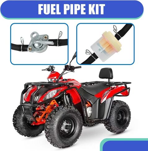 Gas Fuel Line Hose Clamps Fuel Filters with Inline Shut Off Valve Petcock Set, 1/4 Gas Fuel Line Hose with Clamps Valve & Filters Kit, Gas Filter Tube for 50cc 90cc 110cc ATV (Green) in Saudi Arabia