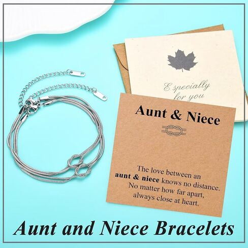 Mother Daughter Bracelets, Aunt and Niece Gifts Mother Day 2Pcs Knot Bracelet for Her Birthday Christmas Graduation in Kuwait