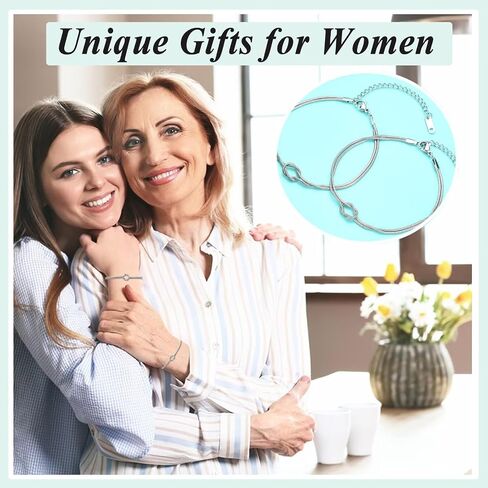 Mother Daughter Bracelets, Aunt and Niece Gifts Mother Day 2Pcs Knot Bracelet for Her Birthday Christmas Graduation in Kuwait
