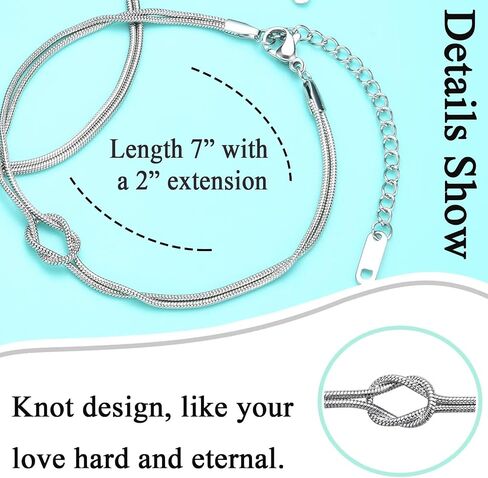 Mother Daughter Bracelets, Aunt and Niece Gifts Mother Day 2Pcs Knot Bracelet for Her Birthday Christmas Graduation in Kuwait