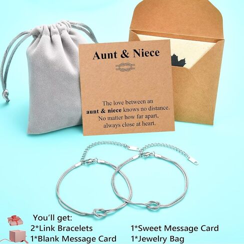 Mother Daughter Bracelets, Aunt and Niece Gifts Mother Day 2Pcs Knot Bracelet for Her Birthday Christmas Graduation in Kuwait