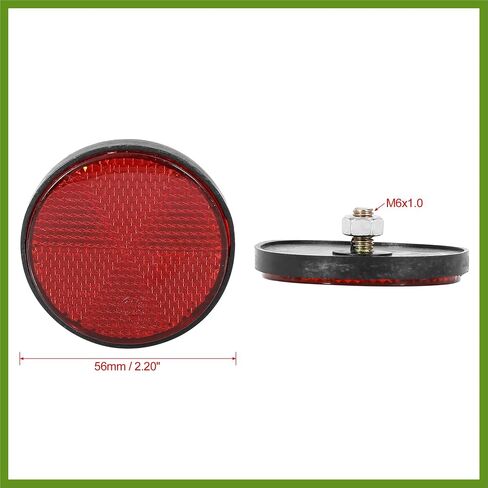 زوج M6x1.0 Red البلاستيك المسمار العالمي عاكس تحذير عاكس لمكونات مركبة دراجة الدراجات النارية in Saudi Arabia