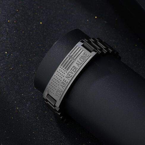 Graduation Gifts for Him, American Flag Bible Verse Bracelet for Men with Cross, Inspired Christian Stainless Steel Straps Watch Band Link Cross Bracelet Faith Jewelry Gifts Adjustable Size in Kuwait