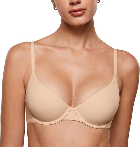 INLYRIC Women's Inbarely Plus Demi Bra - Balconette Unlined Underwire Plunge Bras No Padding Comfortable in Kuwait