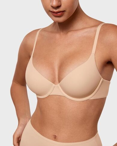 INLYRIC Women's Inbarely Plus Demi Bra - Balconette Unlined Underwire Plunge Bras No Padding Comfortable in Kuwait