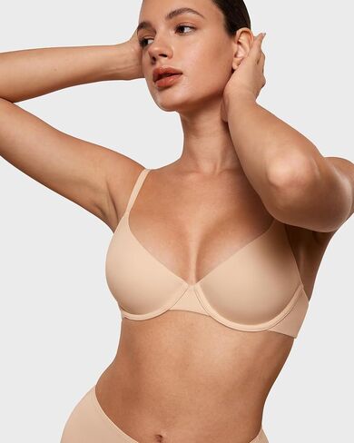 INLYRIC Women's Inbarely Plus Demi Bra - Balconette Unlined Underwire Plunge Bras No Padding Comfortable in Kuwait