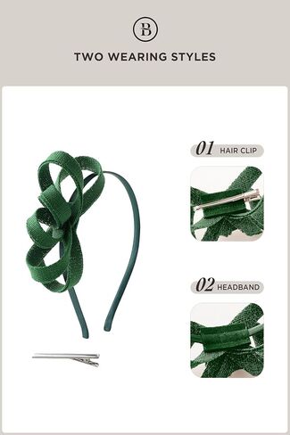 BABEYOND Fascinator Headband for Women - Tea Party Kentucky Bow Headband Derby Bridal Wedding Daily Headpiece with Hair Clip in Saudi Arabia
