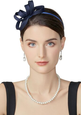 BABEYOND Fascinator Headband for Women - Tea Party Kentucky Bow Headband Derby Bridal Wedding Daily Headpiece with Hair Clip in Saudi Arabia
