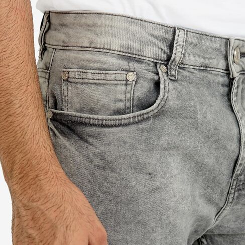 Essentials Men's Classic Relaxed Denim Fit Five Pocket Jean Short with Premium Stretch Cotton Fabric in Saudi Arabia