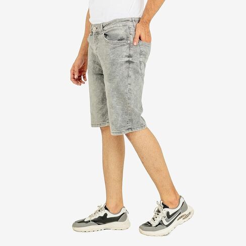 Essentials Men's Classic Relaxed Denim Fit Five Pocket Jean Short with Premium Stretch Cotton Fabric in Saudi Arabia