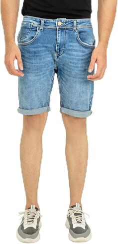 Essentials Men's Classic Relaxed Denim Fit Five Pocket Jean Short with Premium Stretch Cotton Fabric in Saudi Arabia
