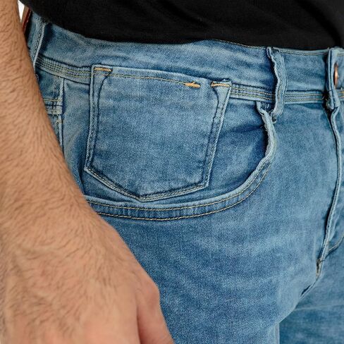 Essentials Men's Classic Relaxed Denim Fit Five Pocket Jean Short with Premium Stretch Cotton Fabric in Saudi Arabia