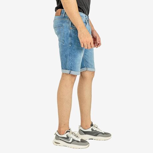 Essentials Men's Classic Relaxed Denim Fit Five Pocket Jean Short with Premium Stretch Cotton Fabric in Saudi Arabia