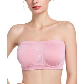 Women‘s Underwire Strapless Multiway Bra Bandeau Seamless Supportive Bras Non Padded Top