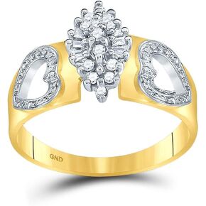 Sonia Jewels 10k أبيض أو صفراء للسيدات العنقودية النسائية الماس (0.15 CTTW.)