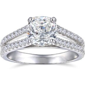 2 Carat Moissanite Engagement Ring Cushion Cut Moissanite Rings Cushion Cut Moissanite Engagement Ring