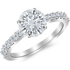 2 قيراط مختبر نما الاصطناعية الجولة الكلاسيكية صف واحد الحجر ايج igi خاتم الماسي المعتمد (1.5 ct ، h-i ، مركز وضوح VS1-VS2)