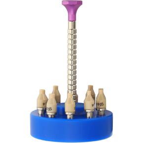 st36 watch hands, Watch Hands Fitting Tool with 10 Spare Pins, Metal Hand Fitter for Watch Sizing and Repair, Includes 10 Peek Needles, Professional Watch Set Tool, Prevents Scratching (Blue)
