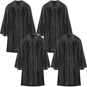 4 Pcs Graduation Gown Unisex Matte Robes Choir Robe for Adults Church Judge Robes Pulpit Robe Pastor Baptism Costume