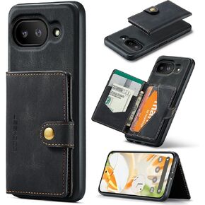 for Google Pixel 9 Pro XL Case Wallet，Detachable Magnetic Card Holder Leather Phone Case [Card Cash Slot] [Wireless Charging] Cover for Pixel 9 Pro XL 2024 (Brown)