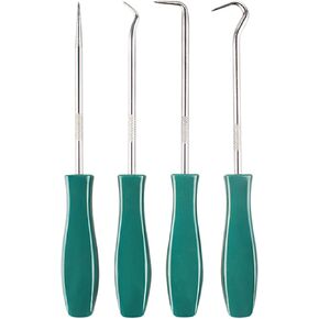 Wetado Pick and Hook Set,4 Pcs Automotive Pick Tool Set for Car Auto Oil Seal/O-Ring Seal Gasket Pick Mini Hooks Puller Remover Green
