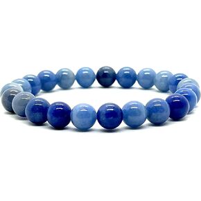 Serene Blue Aventurine Stretch Bracelet, Throat Chakra, Pisces Birthstone, 8mm Beads