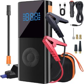Car Jump Starter, 3000A Car Battery Jump Starter Pack for Up to 9.0L Gas and 7.0L Diesel Engines, 12V Auto Battery Booster, Portable Jump Box with LED Light & Jumper Cable (Black)