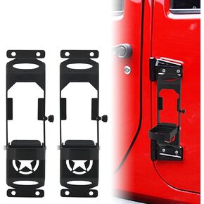 Door Hinge Step Foot Pedal Pack of 2 Metal Foldable Foot Pedal Compatible with 2007-2019 Jeep Wrangler JK JKU JL JLU