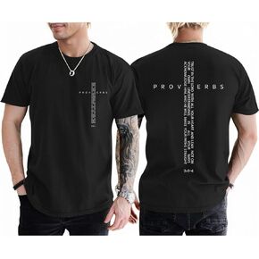 Christian Shirts for Men Vintage Religious Cross Bible Verse T-Shirt Jesus Faith Tshirt Inspirational Graphic Tees