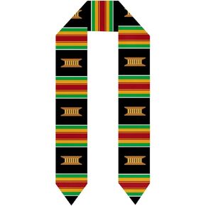 Black Red Yellow Green Scarf African American Graduation Stole Scarf