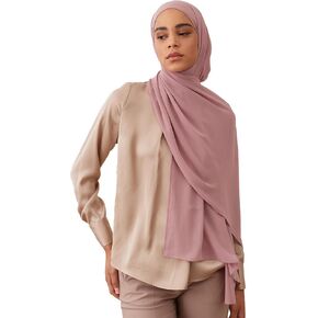 Modest Luxury Chiffon Hijab | Premium Lightweight, Flowy and Textured Chiffon Wrap Head Scarf for Women