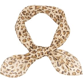 Women Leopard Scarf Lightweight Chiffon Square Scarf for Spring Summer Season Neck Scarves Leopard Accessory for Women