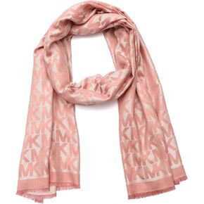Michael Kors Womens Mk Charm Colorblocked LWS وشاح ، ملحق الأزياء الأنيق للطقس البارد