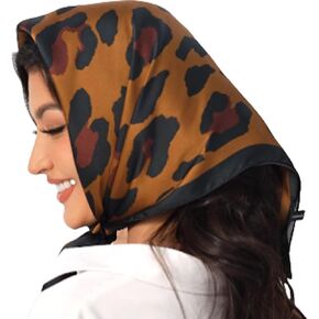 Leopard Cheetah Print Head Scarf Women Neckerchief Scarf for Hair Wrapping at Night Bandana Square Scarf