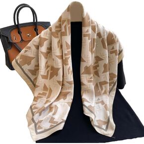 Fashion and Elegant Silk Feeling Scarf Square Satin Retro Style Sunscreen Head Scarf for Women Digital Printed