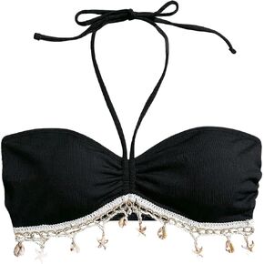 MakeMechic Women's Halter Bikini Top Top Tie Backless Charpstring Suit Tops Tops