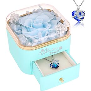 Mom for Women Birthday Gifts Preserved Real Purple Rose with Necklace Eternal Roses Forever Flowers Mothers Day Rose Gifts for Mom from Daughter Wife Sister Grandma