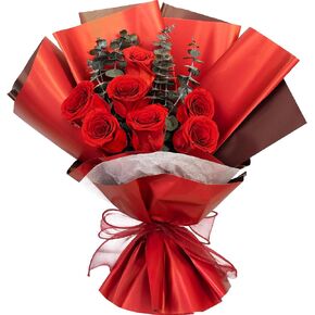 Vibrant Forever Flowers Bouquet – Preserved Roses, Eucalyptus & Real Roses, to Send for Birthdays, Anniversaries & Special Occasions