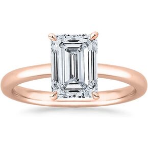 1-5 Carat Lab Grown Solitaire Emerald Cut IGI CERTIFIED Diamond Engagement Ring (1-5 Ct,E-F Color VS1-VS2 Clarity)