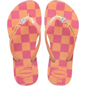 Havaianas Kids Slim Glitter Flops - صندل الصيف للأطفال - Peach ، 13c/1y طفل صغير