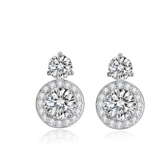 14K Gold 3cttw Diamond Stud Earrings for Women,VVS1 D-Color, Birthday Gift for Mom