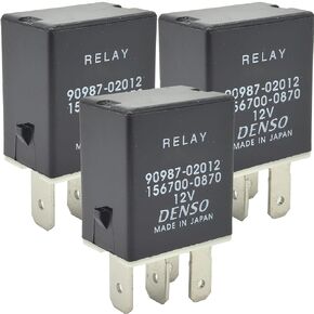 3-Pack 90987-02012 Relay - 35A 12VDC 4-Pin SPST Automotive Relay - Compatible with Select Toyota Camry/Highlander - Fixes P0113 & P0642 Codes (Replaces Denso 156700-0870)
