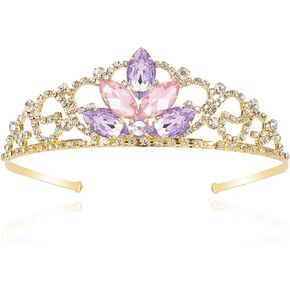 Rapunzel Tiara Tangled Fans Princess Crown Sparkle Gold Crown Rapunzel Costume Accessories for Women Girls Halloween Dress up Gifts